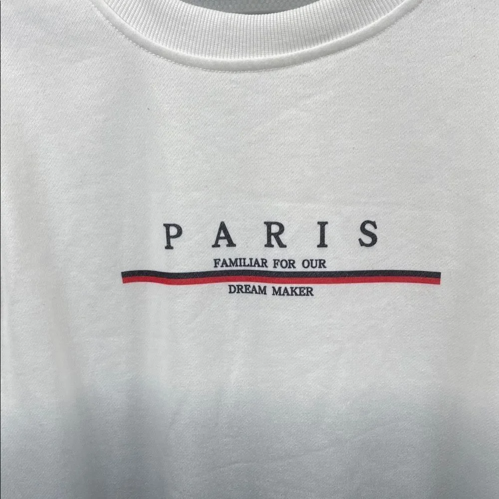Men’s Minimalist Paris Graphic Gradient Pullover Crewneck size 2X
